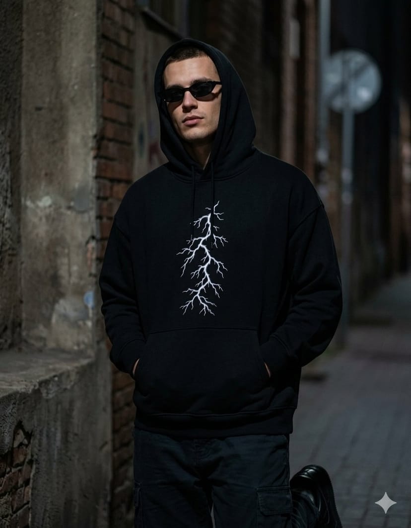 Oversized Hoodie With Glow-In-Dark Design - Image 1